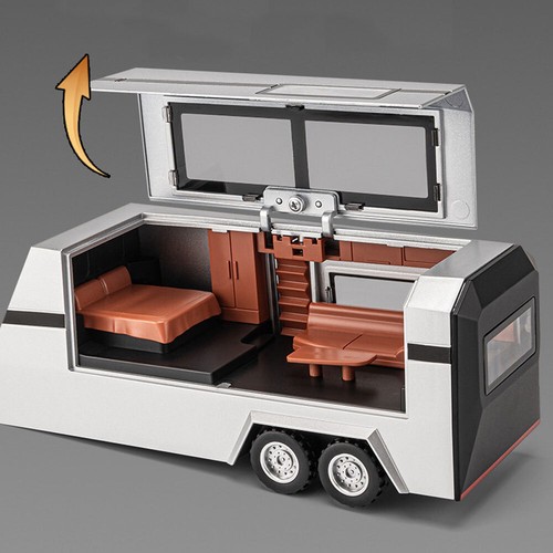 1:32 Tesla Cybertruck with Motorhome Model Car Diecast Toy Cars Kids Gifts Green - Picture 4 of 9