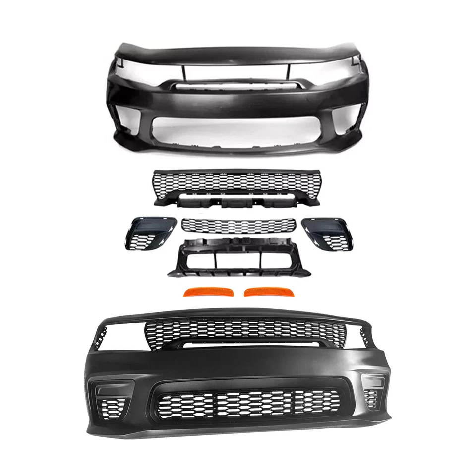 Kit de parachoques delantero para Dodge Charger 2015-2023 estilo carrocería sin ancho con marca lateral Foto 2 de 3