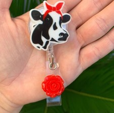 Cute Cow Nurse Badge Holder/Reel ID Card Holder Medical Nurse RN