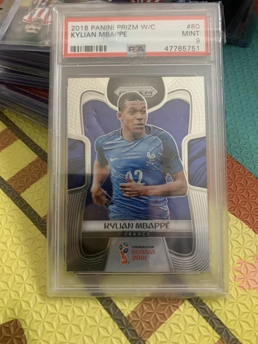2018 Panini Prizm World Cup #80 Kylian Mbappe RC France PSG PSA 9 Mint