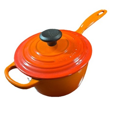 Le Creuset Signature Enameled Cast Iron Saucepan 1.75 Qt Flame Orange