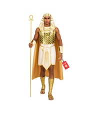 Men's Gold Pharaoh Halloween Costume Egyptian Headpiece  Collar Cape M-3XL