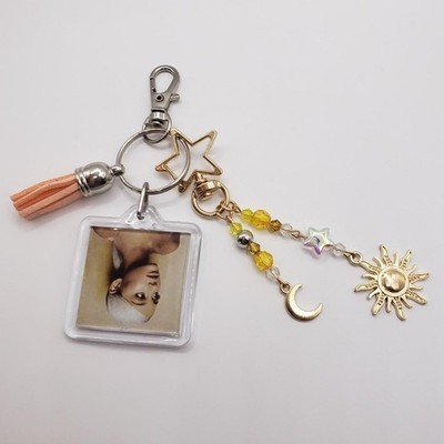 keychain double sided handmade featuring Ariana Grande's album ''Sweetener''