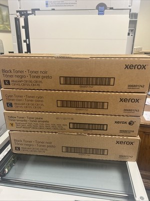 4 Genuine Xerox Toner Cartridge   C8145 C8130 C8135 C8170 2 Black 1 Yellow1 Cyan
