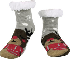 Kids Slipper Socks Girls Boys Warm Fuzzy Fleece Christmas Socks Gift Stocking St