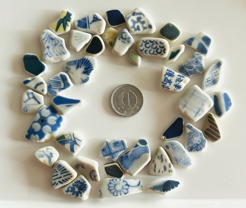 sea glass from japan Surf-Tumbled Beach Glass pottery small