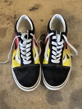 VANS lace up black with flames 