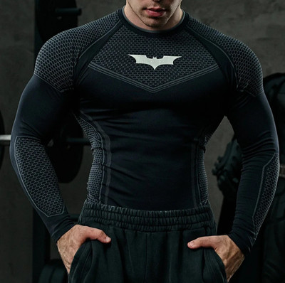 YOUNGLA Batman Compression Long Sleeve Shirt - Men s Size Large - Brandneu