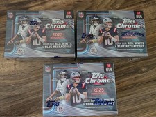2025 Topps Chrome NFL Football Blaster Value Box Lot of 3 Sealed Boxes In Hand