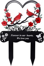 Grave Marker Stake Cemetery Memorial Plaque Cardinal Decoration for Loved Ones