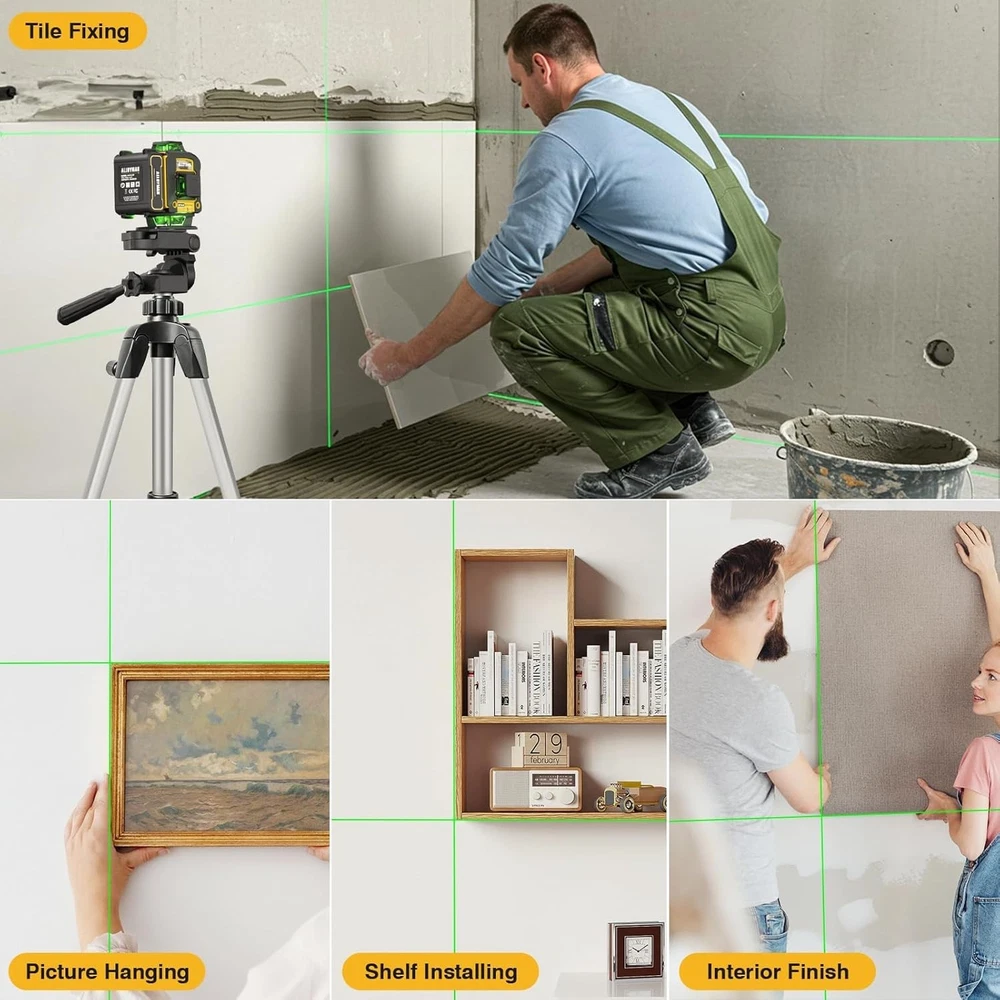 Laser Level with Tripod, 4x360° Self Leveling Laser Level, Green Line Laser 4...