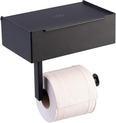 infactory Papierrollenhalter WC: Toilettenpapierhalterung mit Feuchttücherbox, 
