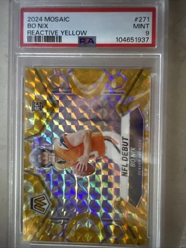 2024 Panini Mosaic - NFL Debut Bo Nix #271 Reactive Yellow Mosaic Prizm (RC)