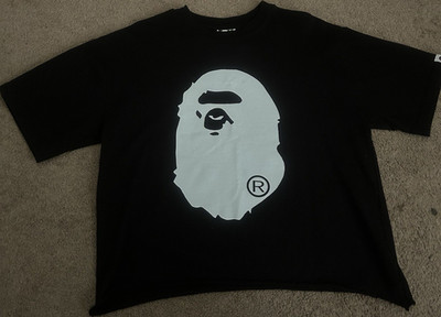 A Bathing Ape BAPE Men's Black Graphic Logo Crew Neck T-Shirt Size L
