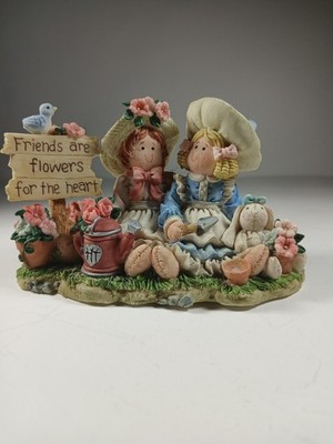 ''Heart Tugs'' Matthew Danko Cast Art Ragdoll Girl & Boy w/ Roses Friends Bunny #1