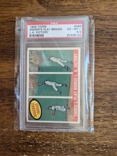 1959 Topps Baseball Duke Snider Play Brings Card #468; L.A. Dodgers PSA 6.5