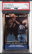 2002 TOPPS JERSEY EDITION GAME JERSEY-ROAD-BLACK  KEVIN GARNETT 76/99 PSA 5