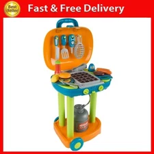 Hey! Play! BBQ Grill Toy Set - Pretend Play Kids Dinner Play Set