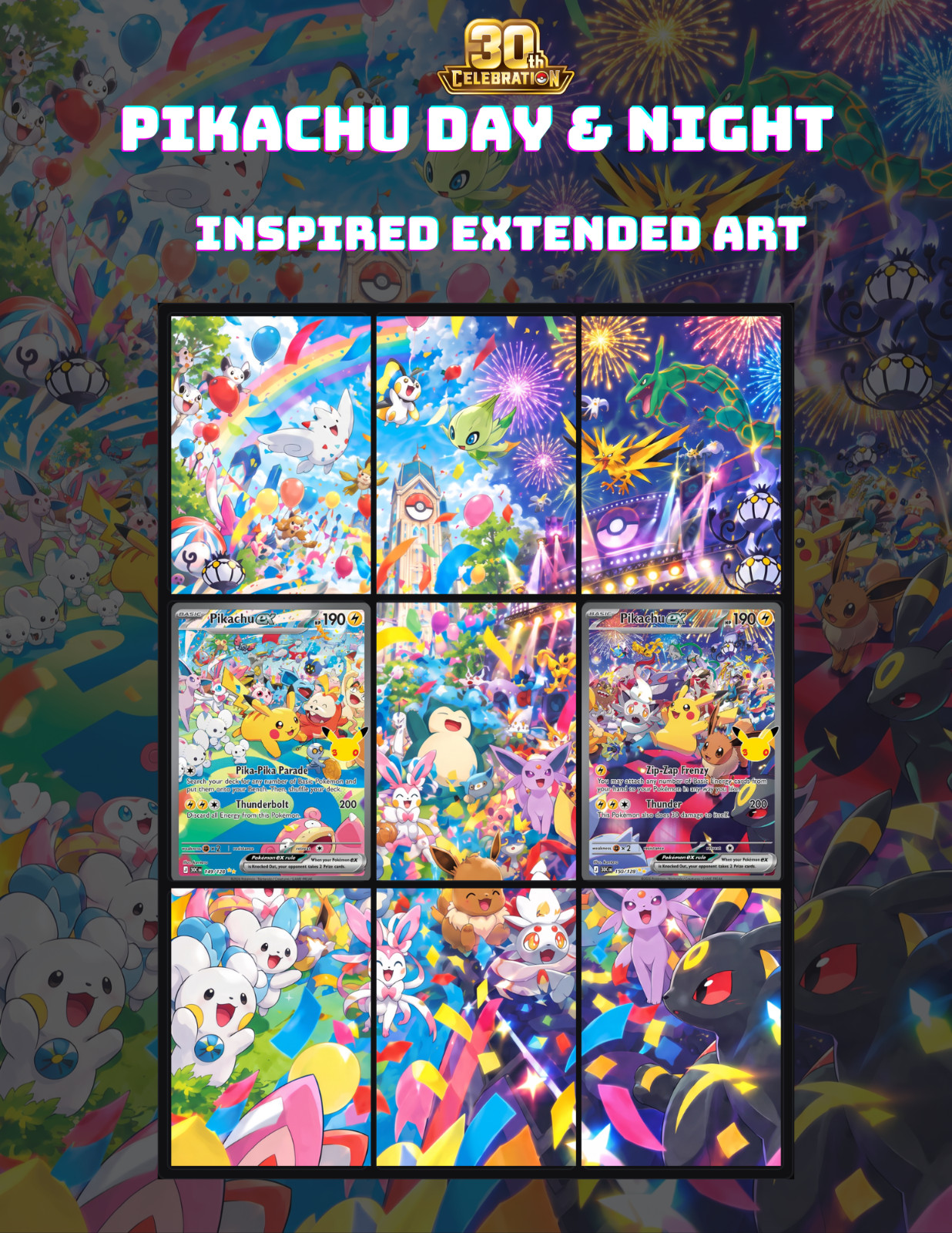 Pikachu Day & Night (Pokemon Extended Art Pages)