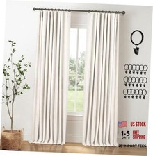 100 Blackout Curtains for Bedroom, Black Out 50"W x 84"L Pack of 2 Beige