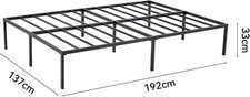 Metal Bed Frame Twin Double King Modern Black Steel Bedroom Furniture