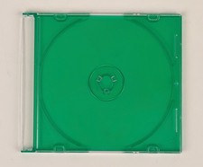 CD Clear Green Jewel Cases Slimline 5.2mm, Single Disc with clips for inserts 20