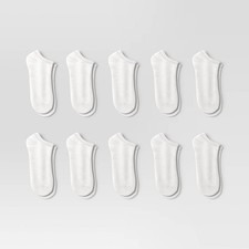 Women's 10pk Low Cut Socks - Dealworthy  White 4-10