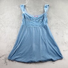 Urban Outfitters Women's L Blue Velvet Corset Mini Dress Sleeveless Fit & Flare