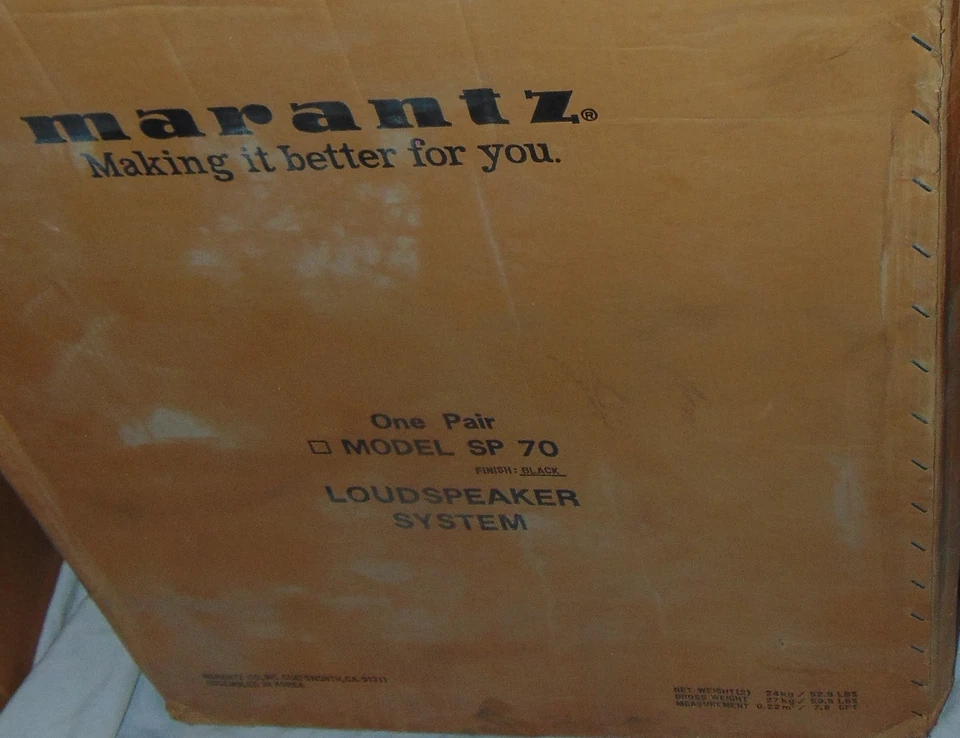 NUEVO EN CAJA PAR DE ALTAVOCES MARANTZ EMPAREJADO SISTEMA MODELO SP 70 AUDIÓFILO VINTAGE Foto 2 de 4