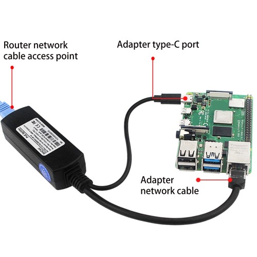 Type-C PoE Splitter 5V 3A IEEE 802.3af Standard 10/100/1000Mbps for - Afbeelding 4 van 8