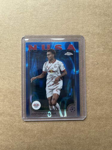 Antonio Nusa 2024-25 Topps Chrome UEFA UCC Blue Raywave Refractor Parallel /150