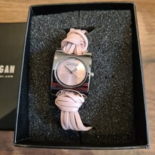 Morgan Women's Wrist Watch Pink Leather Strap Analogue Quartz Black box