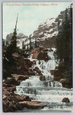 Laggan Alberta Giant's Steps Paradise Valley Wasserfall Postkarte Valentinstag
