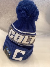 Indianapolis Colts Hat Beanie Mens One Size Blue NFL Football New Era Pom Knit