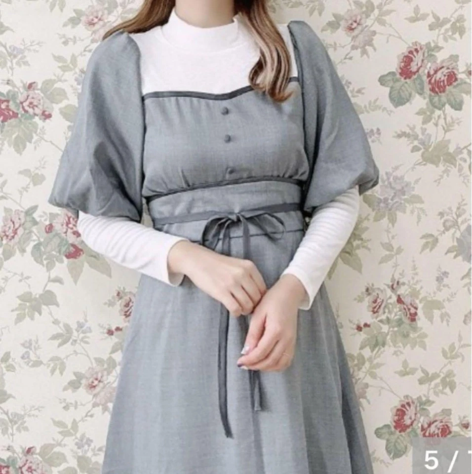 Vestido Maki Melume Shimamura Aoki Misako Colaboración Gris Lolita Moda Japonesa Foto 3 de 4