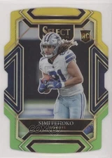 2021 Panini Select Club Level Green & Yellow Prizm Die-Cut Simi Fehoko Rookie RC