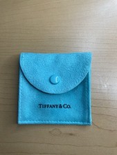 Tiffany  Co. Blue Jewelry Bag Pouch Square Closure Suede Used Ring Necklace
