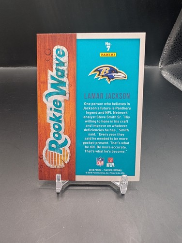 2018 Panini Playoff - Rookie Wave Lamar Jackson #7 (RC) Ravens - Picture 2 of 2