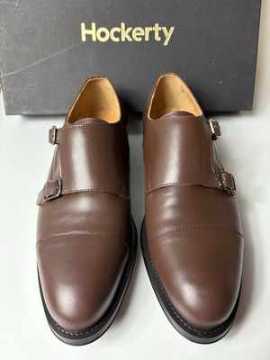 Hockerty Brown Leather Double Monk Strap Cap Toe Dress Shoes Mens Sz 39 Spain