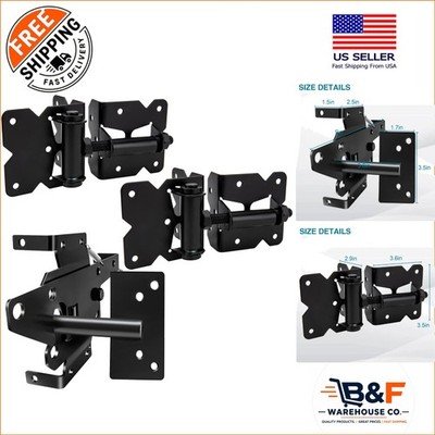 All-Weather Heavy-Duty Gate Hinges with Self-Locking Latch - Secure & Durable