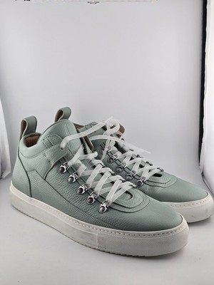 Marco D' Angelo Sneakers/shoes Aqua Green Pebble Leather,Made In Italy Sz 42