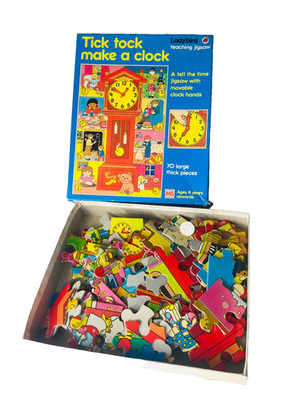 Puzzle Tick Tock Make A Clock Marienkäfer Lehre Alter 4+ 70 Teile Vintage ra