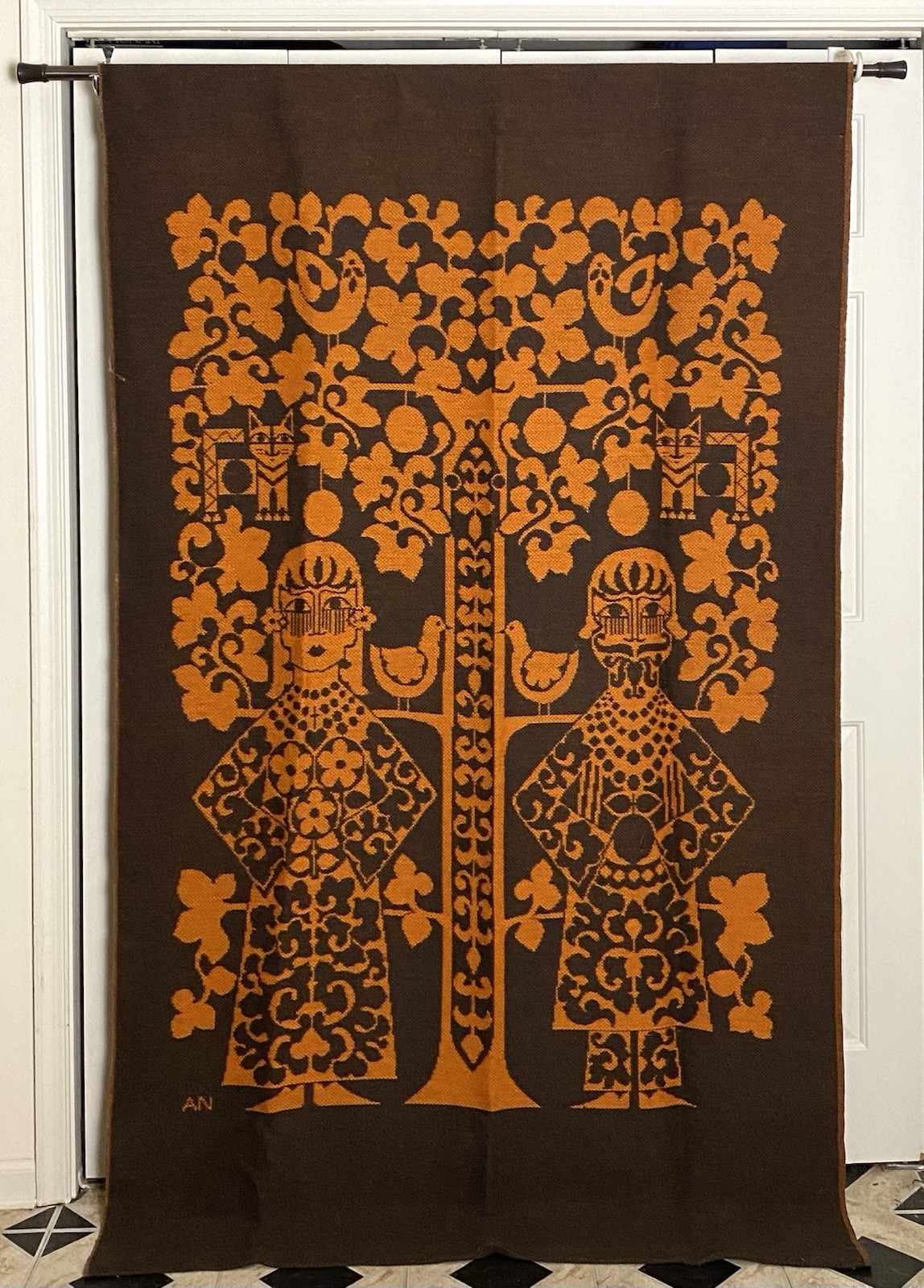 Vintage 60’s Anne Nomtak EDEN Jacquard Woven Large Swedish Wall Hanging 50 X 83