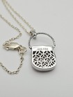 FAS Sterling Silver Pink & White CZ Purse Pendant Necklace 18" — photo 7