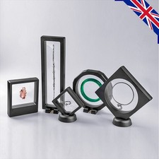 3D Floating View Jewelry Coin Display Frame Pendant Holder Box Case with Stand