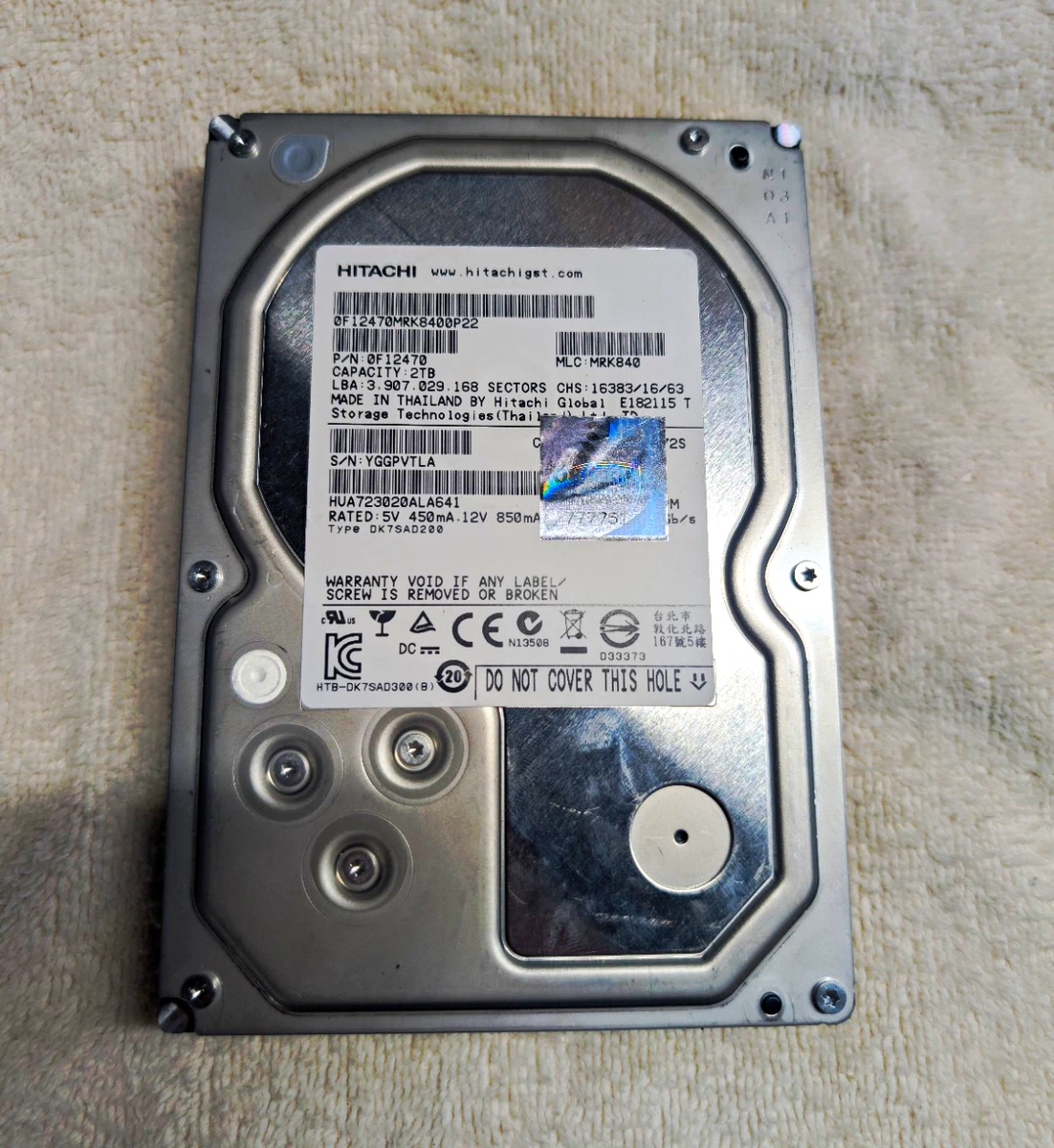Hitachi Internal Hard Disk Drives 7200 RPM Rotation Speed 2TB