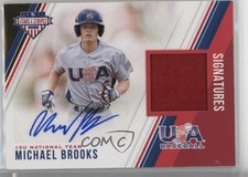 2018 Panini USA Baseball Stars & Stripes Prime 8/25 Michael Brooks #58 Auto 16in