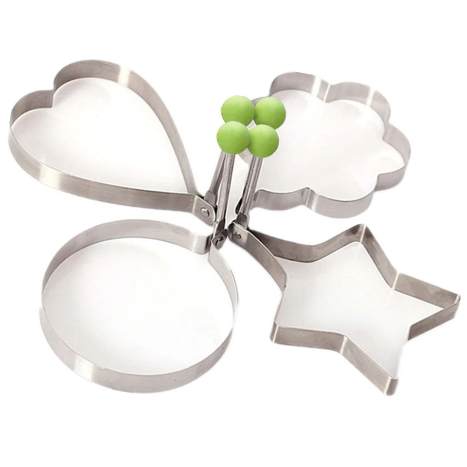 4 pezzi in acciaio inossidabile cuore / tondo / stella pentagramma / - Immagine 3 di 4