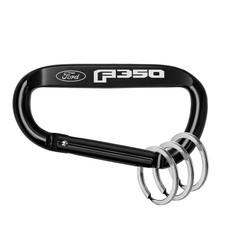 Ford F-350 Laser-Etched Black Metal Carabiner Keychain