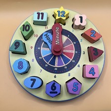 Melissa and Doug Shape Sorting Clock, Classic Wooden Preschool Handcrafted Toy